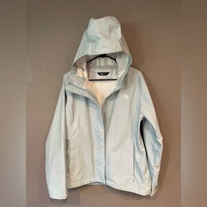 The North Face Women’s Light Blue Hooded Rain Jacket - Size Large